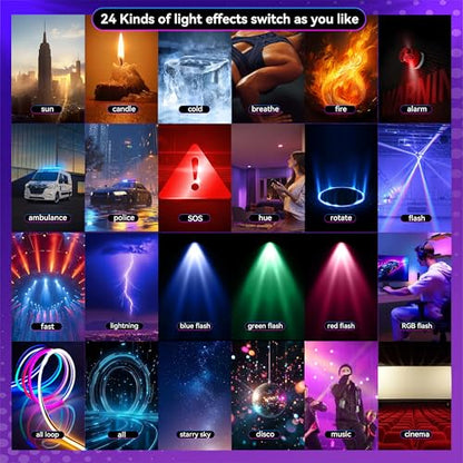 ENEGON RGB Selfie Light, 360° Full Color RGB Video Light with 24 Effects, 78 LED 2000mAh Rechargeable CRI 95+ and 2500K-9000K CCT, Portable Clip on Light for Phone/Tablet/Laptop/Streaming - color: RGB Selfie Light