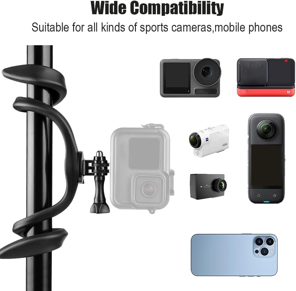 Taisioner U Stroller Phone Holder Wheelchair Accessories Cell Phone Seat Phone Holder for Treadmill Bike Shopping Cart Boat Action Camera Suitable with GoPro Hero 12/11/10/9/8/7/6/5/4 AKASO Insta360 - style: U Straight