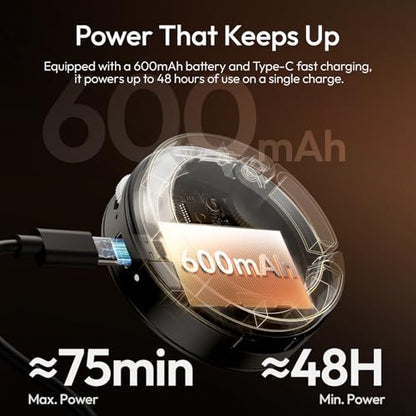 Ulanzi ML05 Magnetic Selfie Ring Light, Fill Light with Built-in Mirror, 2500K-9000K Dimmable Portable LED Flash, CRI97 Pocket Video Light for iPhone 17 16 Pro Max Series, Vlog Live Makeup Shooting - color: Black