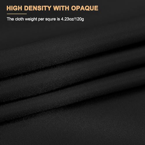Aimosen 10 X 12 FT Large Black Backdrop Background for Photography, Pure Black Photo Backdrop Screen for Zoom Meeting, Polyester Cloth Fabric Curtain, Chromakey Video Photoshoot Studio Conference - color: Black