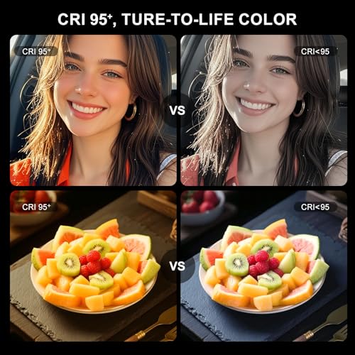 LOUERN Magnetic Dual-Sided Selfie Light Compatible with iPhone MagSafe, CRI95+ Rechargeable| Foldable|Compact Phone Light with Mirror for Selfies/Photography/Makeup/Video Conference/Influencers - size: Round