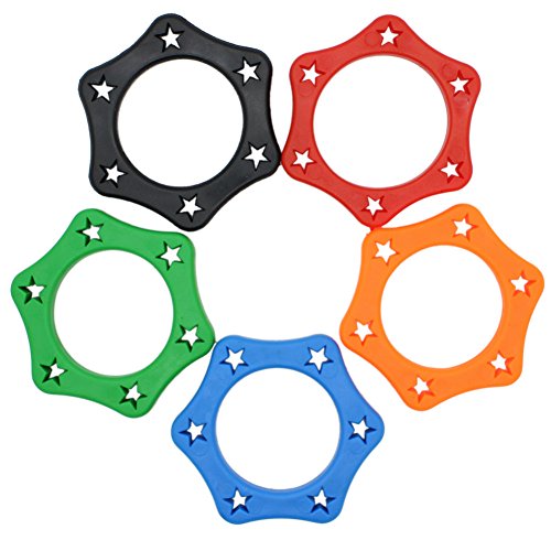 AKOAK 5 Pack Assorted Color Rubber Wireless Slip Holder Stand Roller Mic Microphone Handheld Microphone Anti-rolling Protection Rings