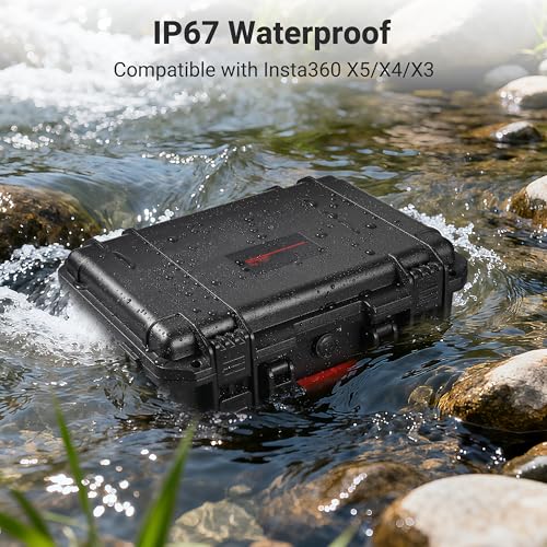 STARTRC VCR Hard Carring Case for Insta360 X5 Dive Case Accessories | Waterproof Protective Hardshell Dual Layers Cases for Insta 360 X5 Bundle Combo with Shoulder Strap