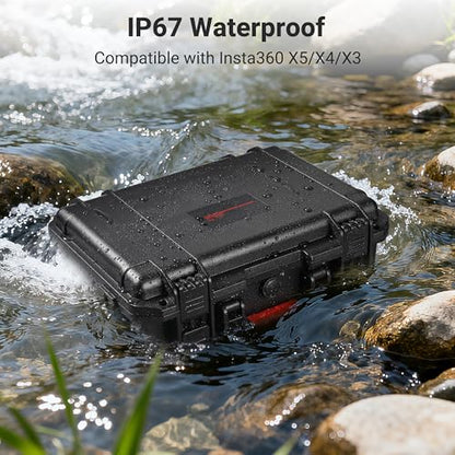 STARTRC VCR Hard Carring Case for Insta360 X5 Dive Case Accessories | Waterproof Protective Hardshell Dual Layers Cases for Insta 360 X5 Bundle Combo with Shoulder Strap