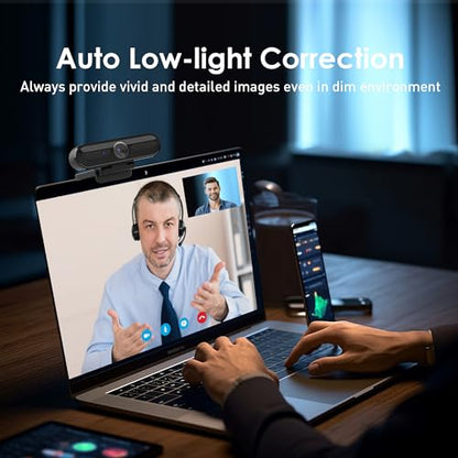 saylas 2K Webcam with Microphone, 78°FOV FHD PC Camera with 2K/30fps, Privacy Cover, Plug & Play USB Web Cam, Autofocus, 1080P/60fps External Webcam for PC, Computer Web Camera for Laptop, Mac, Zoom - color: 2K/78° FOV