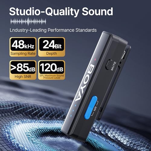 BOYA BOYALINK 2 A1 (1TX+3RX Adapter) Wireless Lavalier Microphone for iPhone Camera Android, Clip on Mic, 48 KHz 24 Bit, 1000ft, Noise Cancelling, Mini Lapel Mic USB-C/Lightning/3.5mm TRS