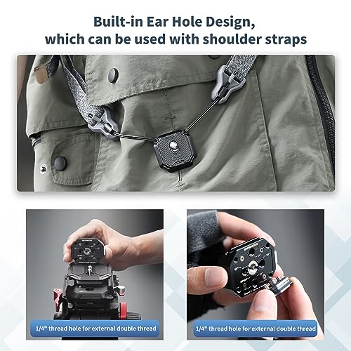 ULANZI F38 Multi-Hole Camera Quick Release Plate Kit, w 1/4" to 3/8" Screw Thread, Quick Release System QR Plate Camera Tripod Mount Adapter for Sony Canon Monopod DSLR Stabilizer Slider DJI - size: F38 Pro