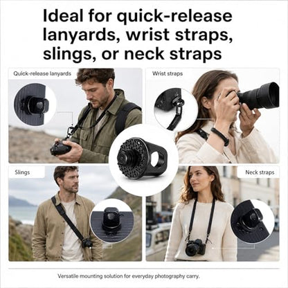 2 Pcs 1/4"-20 Holder Camera Fixing Screw Camera Neck Strap Screw Quick Install Metal Screws Connecting Adapters with Rubber Padded for Tripod DSLR Cameras Shoulder Straps Wrist Straps Selfie Sticks