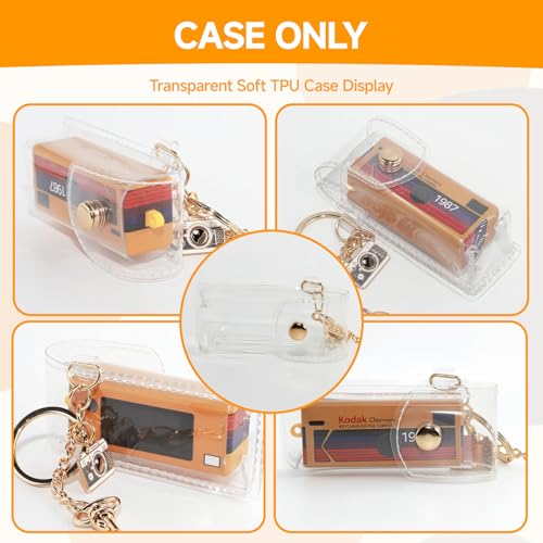 Clear Carrying Case Compatible with KODAK CHARMERA Keychain Digital Camera, Transparent Protective Storage Pouch with Keychain, Portable Travel Case for Mini Digicam (Case Only)