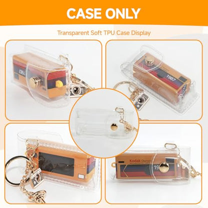 Clear Carrying Case Compatible with KODAK CHARMERA Keychain Digital Camera, Transparent Protective Storage Pouch with Keychain, Portable Travel Case for Mini Digicam (Case Only)