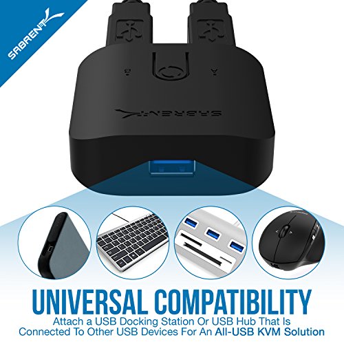 SABRENT USB 3.0 Sharing Switch for Multiple Computers and Peripherals LED Device Indicators (USB-SW30) Black - size: 1 Count (Pack of 1)