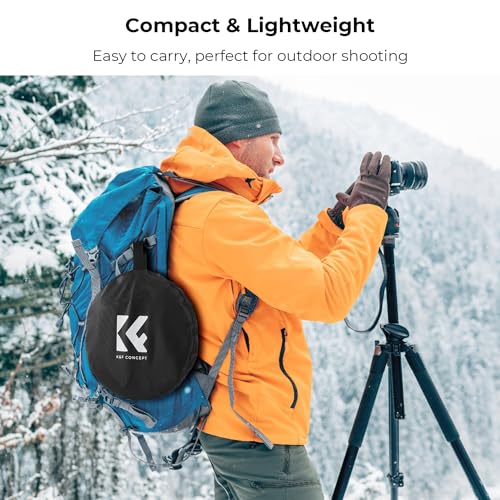 K&F CONCEPT 43''/110cm 5-in-1 Light Reflector with Handle Grip and Bag, Multi Disc Collapsible Portable Photography Diffuser Gold, Silver, White, Black, Translucent for Studio and Outdoor Lighting - size: 43 inches (110 cm)