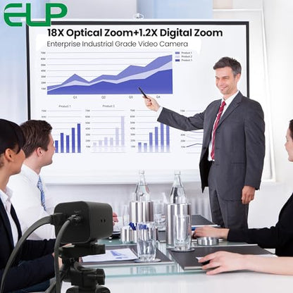 ELP 21X Zoom 4K 30fps USB Camera 1080P 60fps HDMI USB Webcam Autofocus Manual Focus PC Web Cam H.265 H.264 High Speed Web_Camera for Church Streaming Video Conference (21X Zoom) - style: 21X Zoom