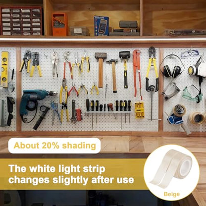 2PCS Light Dimming Tape 0.78inx32.8ft LED Light Strip Masking Tape for Moderate Light Blocking, Beige - color: Beige