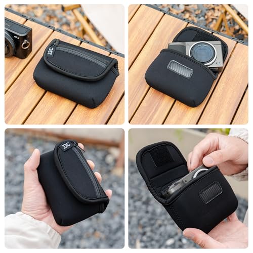 JJC Neoprene Compact Digital Camera Case Travel Pouch for Sony ZV-1 RX100 VII VA VI V IV III II DSC W800 W830 WX500 HX99 HX90V HX80 for Canon G7X III II G9X II SX740 SX730 SX620 SX610 ELPH 360 190 180