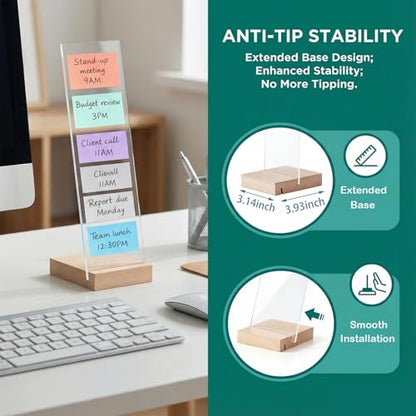 2PCS Monitor Memo Board Portable Monitor Sticky Note Holder Computer Screen Message Board Holder Detachable Acrylic Sticky Note Board Messadge Remider - color: White