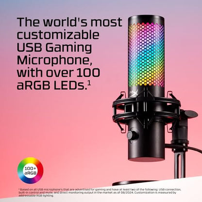 HyperX QuadCast 2 S – USB Microphone, with RGB Lighting, Streaming and Podcasting, with On-Board Controls, LED Lighting, Removable Shock Mount, PC, Mac, USB-C - Black - style: QuadCast 2 S
