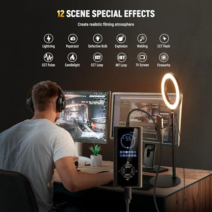 NEEWER 18W 8" Desk Ring Light with Stand, Circle Selfie Light for iPhone Streaming Makeup Video Recording, Video Conference Lighting Kit with Phone Holder for Laptop Computer Zoom Call Podcast, RH8B