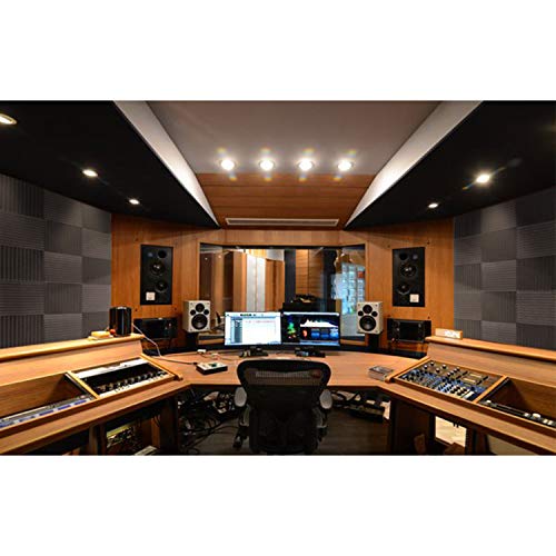 Focusound 24 Pack Acoustic Foam Panels 1" x 12" x 12" Sound Proof Foam Panles Soundproofing Noise Cancelling Wedge Panels for Home Office Recoding Studio with 240PCS Double-Side Adhesive - size: 24 Pack