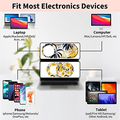 Laptop Camera Cover Slide Cute, Ultra Thin Webcam Cover for iPhone iPad MacBook Pro Computer iMac Cell Phone PC Accessories, Camera Blocker Slider, Great for Privacy - Flowers (3 Small+3 Large) - color: Flowes 6