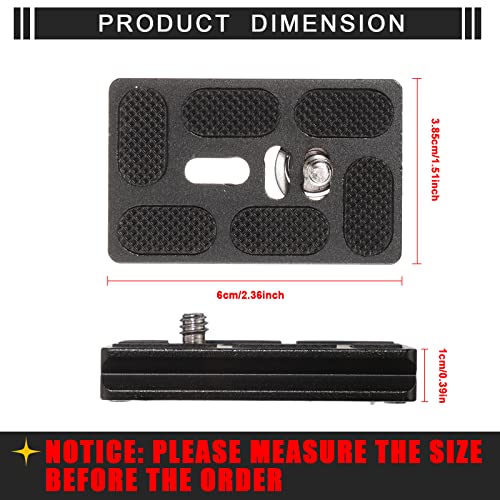 Frienda 2 Pieces Metal Quick Release Plate with 1/4''-20 Camera Screw Tripod Mount Plate Fits Standard for DSLR Camera Tripod Ball Head(Black,Pu60) - color: Black, style: PU60