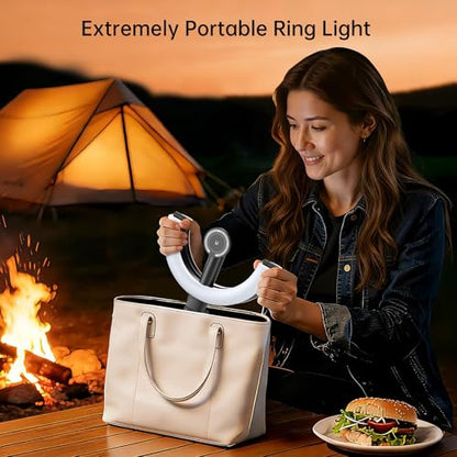 10.2" Magnetic Ring Light with 64" Tripod for iPhone Mag Safe, 5000mAh Rechargeable Ring Light with Stand, 3000k-6500K Phone Tripod with Light for Video, Photography, Live Stream, TikTok, YouTube