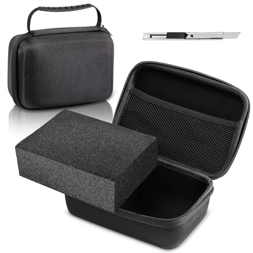 Relaxweex EVA Hard Case with Customizable Foam 7.1 x 4.7 x 3.1 Inch Protective EVA Carrying Case Shockproof Outdoor for Camera, Digital Products, Electronic Instruments with Knife, Black - color: Black, size: 7.1 x 4.7 x 3.1 inch