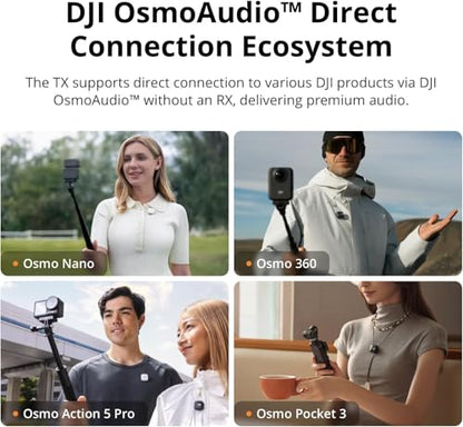 DJI Mic Mini (2 TX + 1 Mobile RX), Wireless Lavalier Microphone for iPhone 17/16/15 & Android/PC/Tablet, Plug-and-Play, 300m Transmission, Ultralight, Active Noise Cancelling, YouTube, Vlog, Streaming - style: Mic Mini (2 TX + 1 Mobile RX)