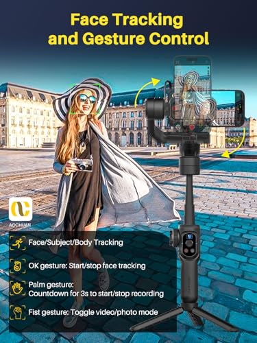 S2 Mic Smartphone Gimbal Stabilizer w/Wireless Lavalier Microphone, Built-in 18cm Extension Rod & Fill Light, Professional 3-Axis Gimbal for iPhone & Android for Video Recording
