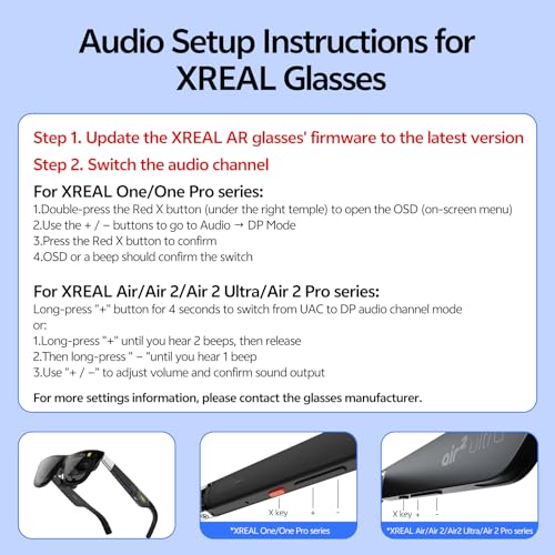 USB C to AR Glasses with Charging Adapter Enables Multi-Screen Enhanced 3D 4K@60Hz PD 100W Compatible for iPhone 15/16 Viture/Rokid/Xreal AR Glasses (Dual USB C) - style: Dual USB C