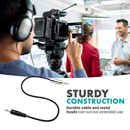 Movo MV-RC100 3.5mm Male Line-in to Male Microphone Attenuator Cable for HDSLR Cameras
