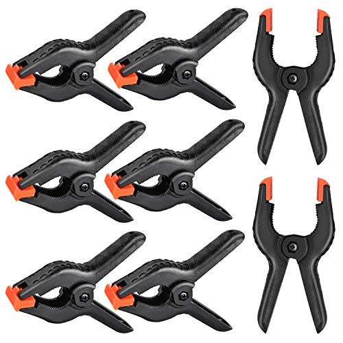 Yesker Backdrop Spring Clamps - 8 Pack, 4.4 inch Nylon Heavy Duty Clips for Background Stand, Photo Studio, Photography, Chromakey Screen, Wood Working - size: 8PCS