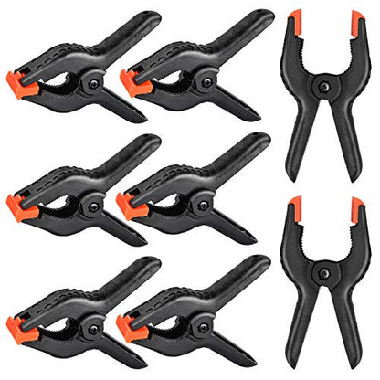 Yesker Backdrop Spring Clamps - 8 Pack, 4.4 inch Nylon Heavy Duty Clips for Background Stand, Photo Studio, Photography, Chromakey Screen, Wood Working - size: 8PCS