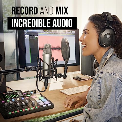 RØDE RØDECaster Pro II All-in-One Production Solution for Podcasting, Streaming, Music Production and Content Creation,Black | Integrated Studio for Podcasting and Streaming, 4 Neutrik Combo Inputs, Revolution Preamps, Aphex Processing, Dual USB-C - color