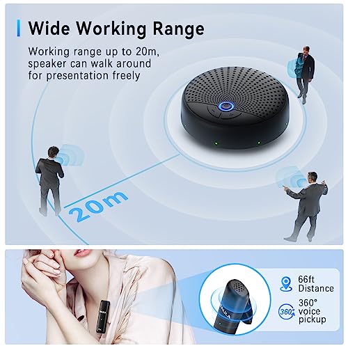 Conference Speaker and Microphone, 10 AI Mics 360° Voice Pick Up & Noise Reduction, USB Speakerphone for 10-15 People Conference Room, Compatible with Multi-Leading Platforms, Zoom, MS Team - color: Black