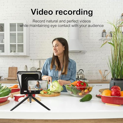 GVM Teleprompter Portable for iPad, Tablet, Smartphone & DSLR Cameras, Teleprompter Kit with Remote Control & Flexible Holder, teleprompter for Smartphone APP Compatible with iOS/Android - size: 9inch
