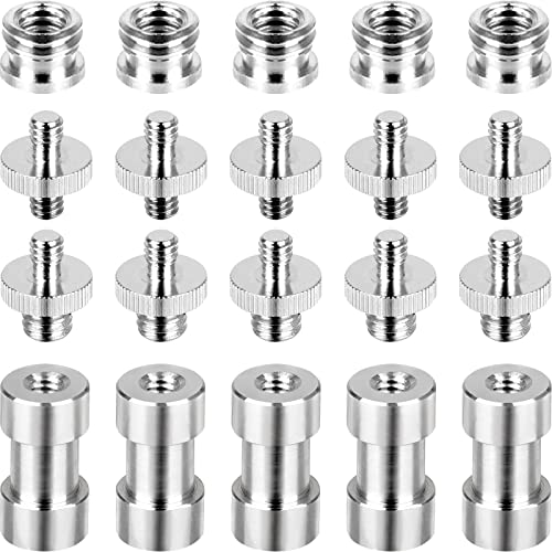 Camera Screw Set - 20pcs Tripod Adapter Mounts for 1/4" to 3/8" Light Stand Monopod Ballhead Flash Shoulder Rig