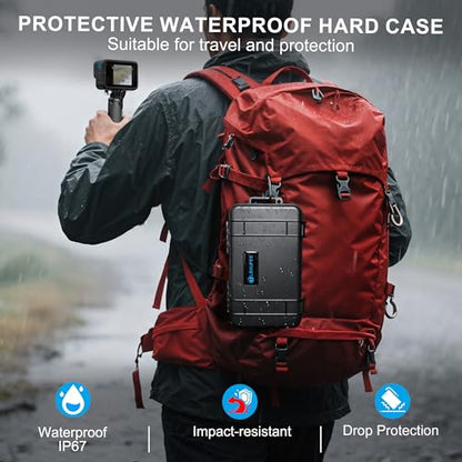 Lekufee Travel Waterproof Hard Case for Gopro Hero 13/12 / 11/10 / 9, Hero 4K, LIT Hero, Media Mod, and Other Accessories(Case & Bag Only)
