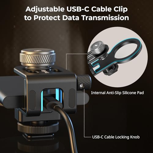 SmallRig SSD Holder 2-in-1 SSD Mount Bracket for MagSafe with Cold Shoe Cable Clamp, Compatible with 0.3-0.6in Thick SSDs for Samsung T5 T7 SSD, for SanDisk SSD, Compatible with SmallRig Cage - 4779