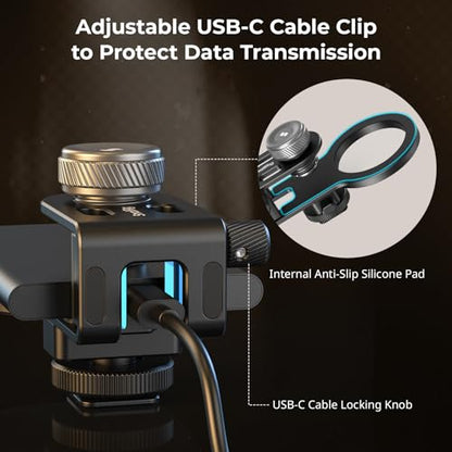 SmallRig SSD Holder 2-in-1 SSD Mount Bracket for MagSafe with Cold Shoe Cable Clamp, Compatible with 0.3-0.6in Thick SSDs for Samsung T5 T7 SSD, for SanDisk SSD, Compatible with SmallRig Cage - 4779