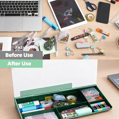 Desktop Whiteboard, Glass Dry Erase Board, Desk Board Buddy,Computer Keyboard Stand,Desk Whiteboard Organizer for Home,Office,School Supplies(Green) - color: Green