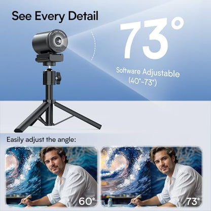 EMEET SmartCam S800-4K Webcam with Tripod for Streaming, Sony 1/2'' Sensor, Supports HDR, PDAF&TOF Dual-autofocus, 1080P@60FPS, Adjustable Heights with 360° Swivel Head, Perfect for Live Streaming - style: S800 1/2" Sensor with Tripod