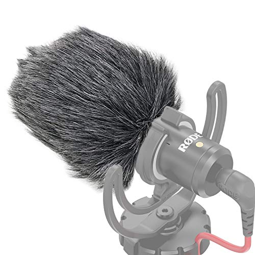 Furry Windscreen Muff, Mic Pop Filter/Foam Wind Cover fits for Rode VideoMicro and VideoMic Me Me-L Microphone by SUNMON - color: Fur