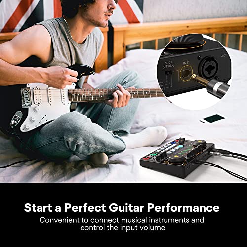 MAONO Audio Interface, MaonoCaster 10-Channel Podcast mixer with Pro-preamp, 48V Phantom Power, Bluetooth, 11 Customize sound pads for Recording, Streaming, Youtube, TikTok, PC, Guitar (AME2)