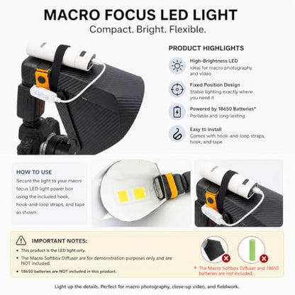 Macro Fill Light for Macro Flash Diffuser Softbox, 5V 10W LED White Diffuser Light, Portable Macro Photography Focus Assist Light for Insect Shooting and Close-Up Video - size: macro light