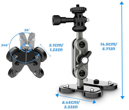 Nakedcellphone Magnetic Fence Post Mount for Gamechanger Cell Phone, iPhone | Also Fits GoPro, Mevo Start - Ideal for Recording Baseball, Softball, Tennis, Pickleball - Wonder Straps Included
