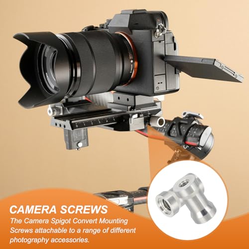 PATIKIL Camera Spigot Screws Converter 1/4" to 3/8" Female to Female, 3 Pack Tripod Screw Adapter Spigot Stud for Light Stand Hot Shoe Cold Shoe Adapter Ball Head Flash, Silver