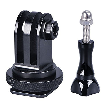 Smatree Full Aluminum Tripod Screw to DSLR Camera Flash Cold Shoe Mount Adapter Compatible for Gopro Hero 13/12/11/10/MAX/9/8/7/6/DJI OSMO Action 5 pro, Aluminum Shoe Mount Adapter