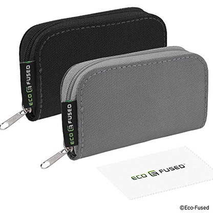 Eco-Fused Memory Card Case - Fits up to 22x SD, SDHC, Micro SD, Mini SD and 4X CF - Holder with 22 Slots (Black & Grey / 22 Slots - 2 Pack) - color: Black & Grey / 22 slots - 2 pack