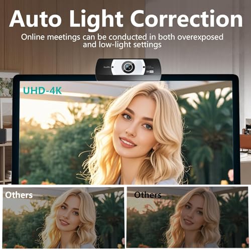 4K Webcam for PC - 4K Ultra HD Computer Camera with PDAF Autofocus, AI Noise-Canceling Mic, USB Plug & Play, 80° FOV & Auto Lighting Correction for Laptop & Desktop (Social Streaming Video Call) - style: 4K webcam